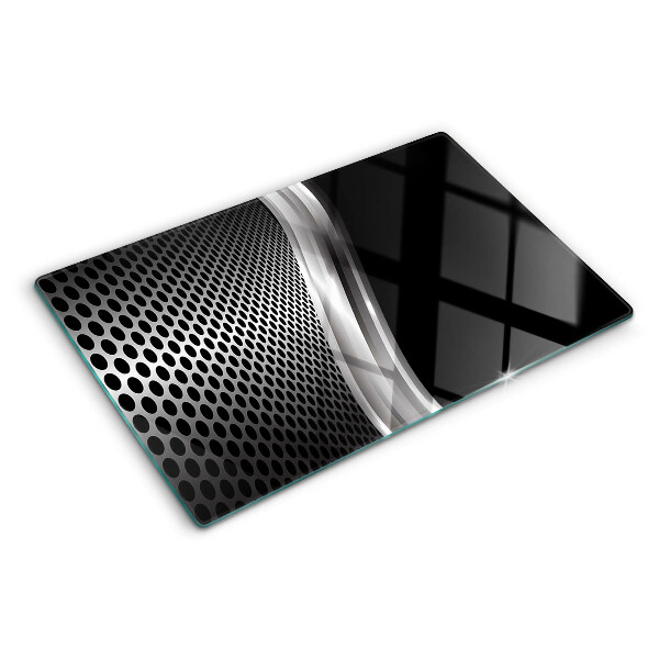 Schneidebrett Glas mit futuristischem Wellenmuster