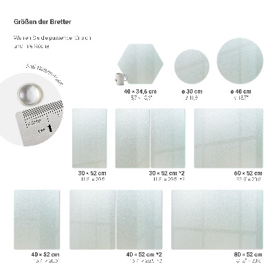 Schneidebrett glas Hexagonal semitransparent