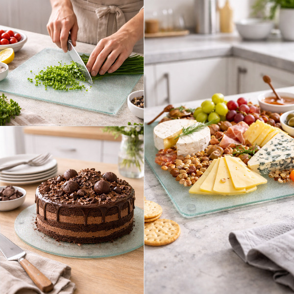 Schneidebrett glas Hexagonal semitransparent