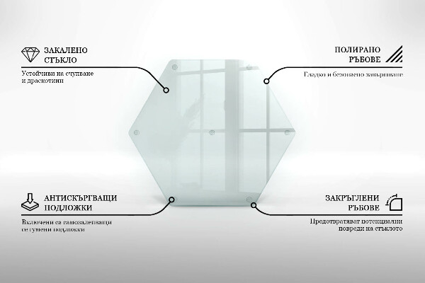 Schneidebrett aus glas Transparent