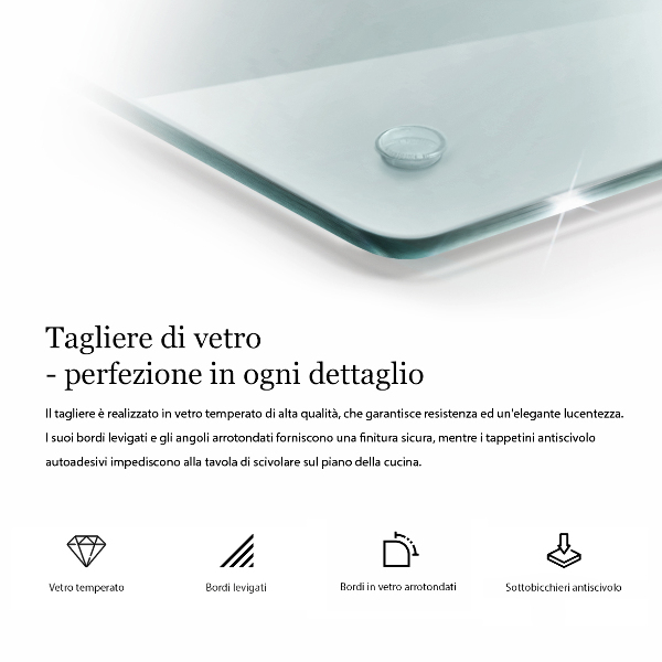 Glasschneidebrett Rechteckig transparent