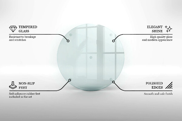Schneidebrett glas groß Transparent rund