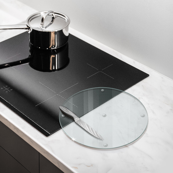 Schneidebrett glas groß Transparent rund