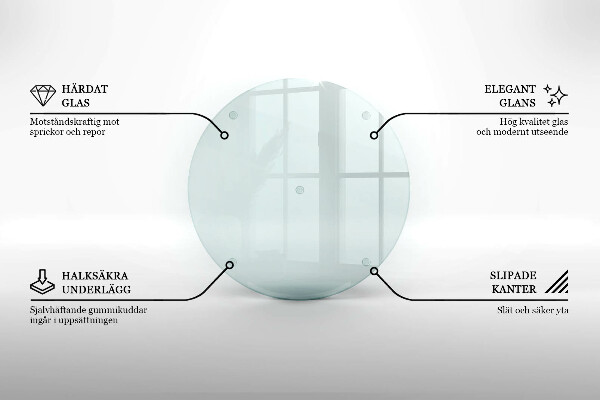 Schneidebrett glas groß Transparent rund