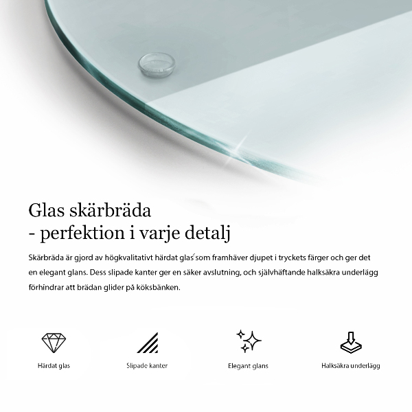 Schneidebrett glas groß Transparent rund