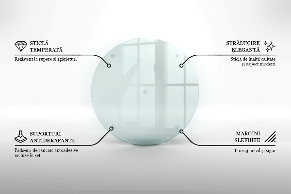 Schneidebrett glas groß Transparent rund