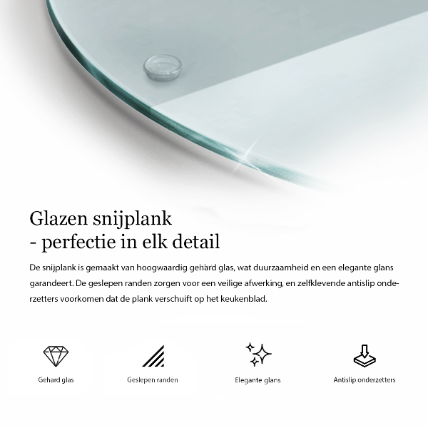 Schneidebrett glas groß transparent rund okrągła