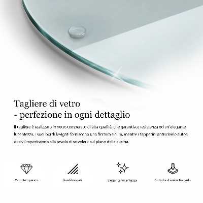 Schneidebrett glas groß Transparent rund