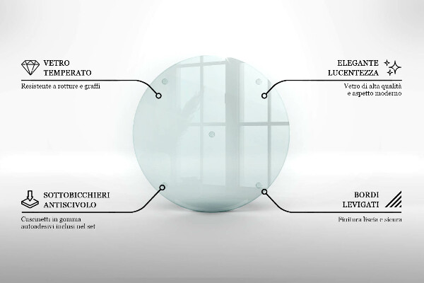 Schneidebrett glas groß Transparent rund