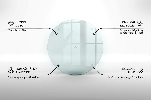 Schneidebrett glas groß Transparent rund