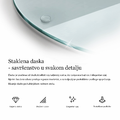 Schneidebrett glas groß transparent rund okrągła