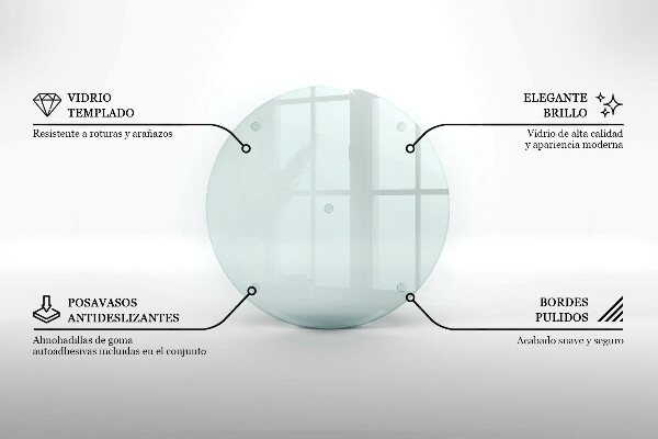 Schneidebrett glas groß Transparent rund