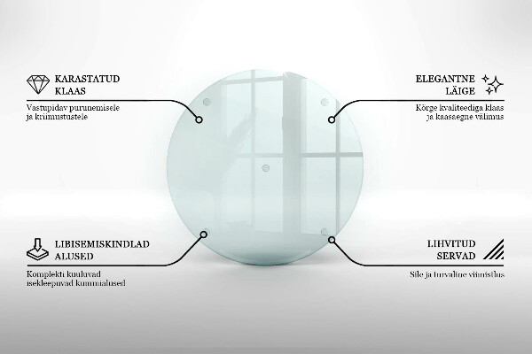 Schneidebrett glas groß Transparent rund