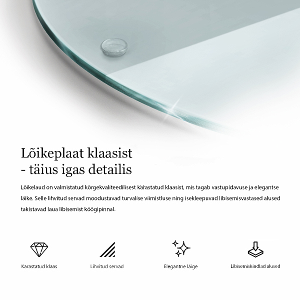 Schneidebrett glas groß Transparent rund