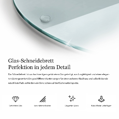 Schneidebrett glas groß transparent rund okrągła