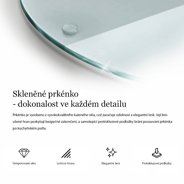 Schneidebrett glas groß Transparent rund