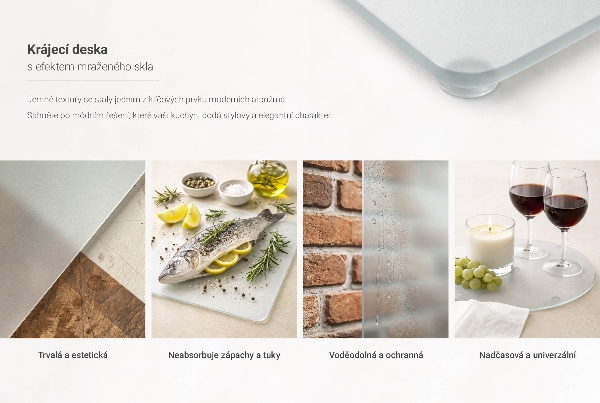 Schneidebrett glas Rund halbtransparent