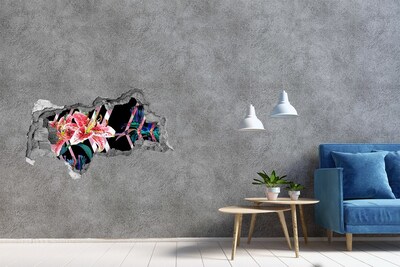 Wandbilder 3D Mauerdurchbruch Blumenloch in der Wand