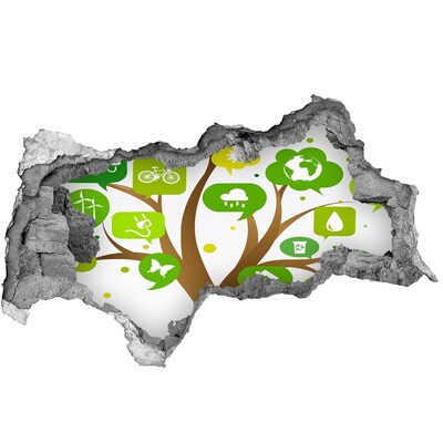 Mauerdurchbruch Aufkleber Die grüne Welt der Natur