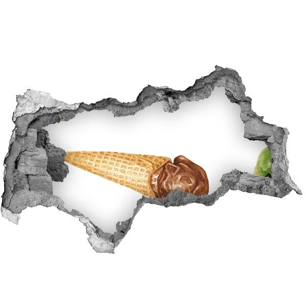 3D Wandtattoos Mauerdurchbruch Eis in einem Loch