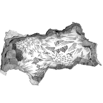 Wandtattoos Mauerdurchbruch Loch in der Wand Blumenmuster