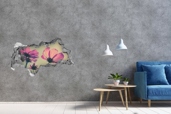 Wandtattoos Mauerdurchbruch Blumen durch ein Loch in der Wand