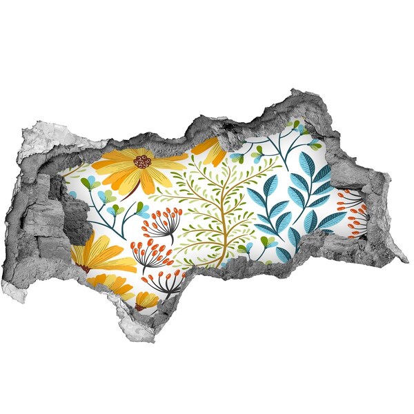 Wandbilder 3D Mauerdurchbruch Ein Blumenparadies hinter der Mauer