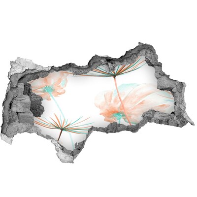 3D Wandtattoos Mauerdurchbruch Blumenlandschaft durch ein Loch in der Wand