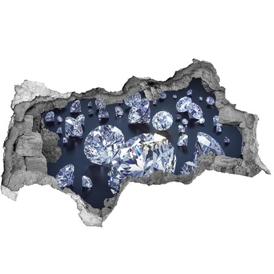 Mauerdurchbruch Aufkleber Glänzende Diamanten in der Wand