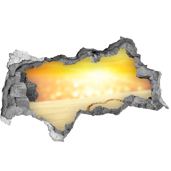 Wandtattoos Mauerdurchbruch Goldener Strand mit Herz