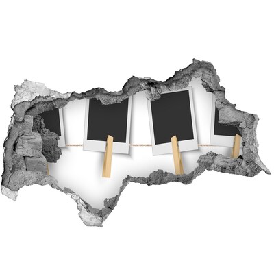3D Wandtattoos Mauerdurchbruch Eine beschädigte Wand mit Bilderrahmen