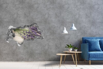 Mauerdurchbruch Aufkleber Lavendelfeld hinter der Mauer