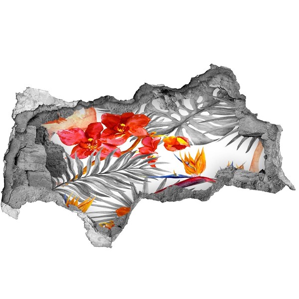 Wandtattoos Mauerdurchbruch Tropisches Paradies hinter der Mauer