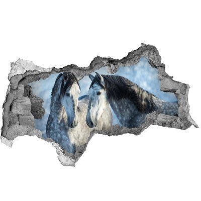 Mauerdurchbruch Aufkleber Pferde im virtuellen Raum