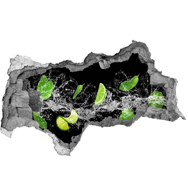 3D Wandtattoos Mauerdurchbruch Erfrischender Limettencocktail