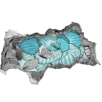 Wandbilder 3D Mauerdurchbruch Eine Blumenoase aus Beton