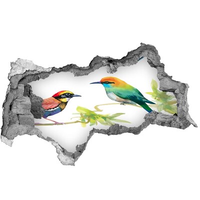 3D Wandtattoos Mauerdurchbruch Vögel in einem tropischen Paradies