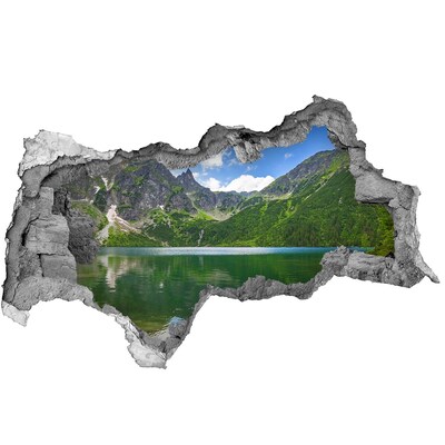 Wandbilder 3D Mauerdurchbruch Berglandschaft am See