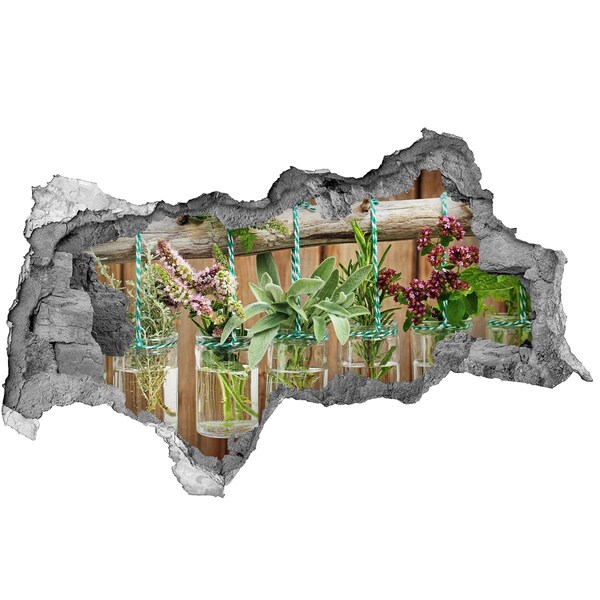 Mauerdurchbruch Aufkleber Kräutergarten im Glas