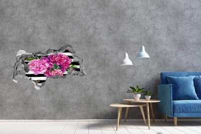 Wandbilder 3D Mauerdurchbruch Blumenwandbild „Loch in der Wand“