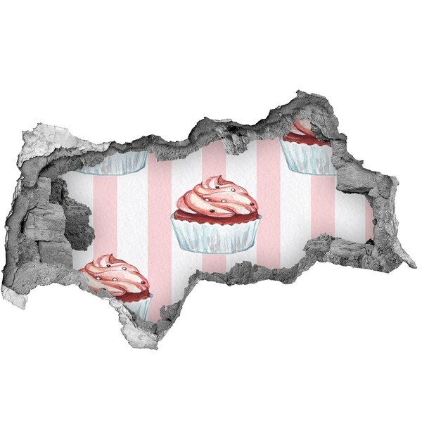 3D Wandtattoos Mauerdurchbruch Cupcake in einem kleinen Laden