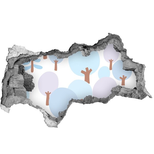 3D Wandtattoos Mauerdurchbruch Landschaft mit Bäumen