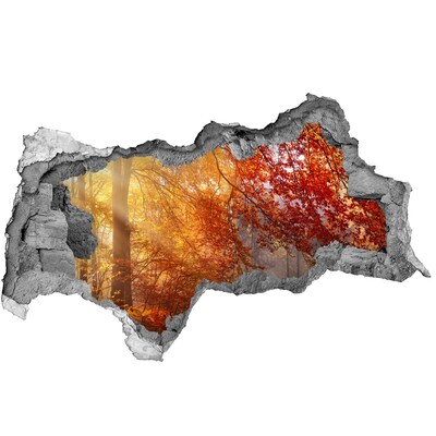 Mauerdurchbruch Aufkleber Goldener Herbst im Wald