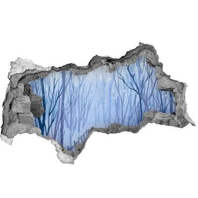 Mauerdurchbruch Aufkleber Winterlandschaft durch ein Loch in der Wand