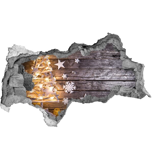 Wandtattoos Mauerdurchbruch Winterlandschaft mit Weihnachtsdekoration