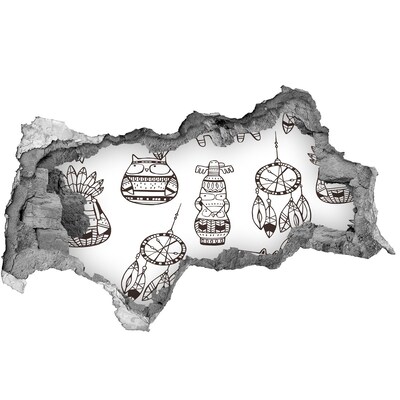 Wandtattoos Mauerdurchbruch Ethnische Muster an der Wand im Hintergrund