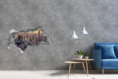 3D Wandtattoos Mauerdurchbruch Blick auf New York