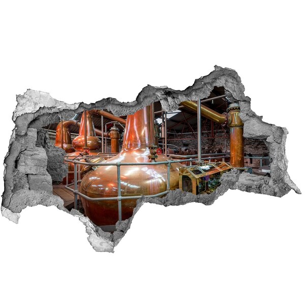Wandbilder 3D Mauerdurchbruch Innenansicht einer Whiskybrennerei