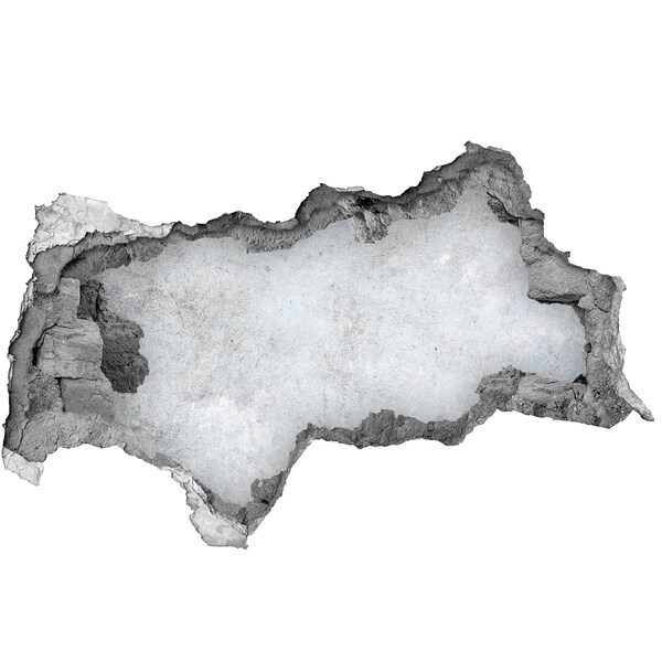 3D Wandtattoos Mauerdurchbruch Eine beschädigte Wand vor blauem Hintergrund