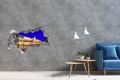 Mauerdurchbruch Aufkleber Der Krakauer Hauptmarkt bei Nacht